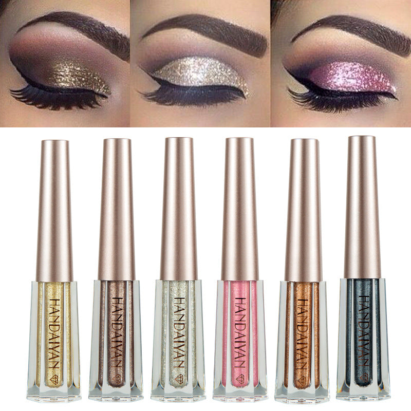 HANDAIYAN Diamond Pearl Liquid Eye Shadow 12 Colors Shining Bright Eye Shadow Liquid - Korvel