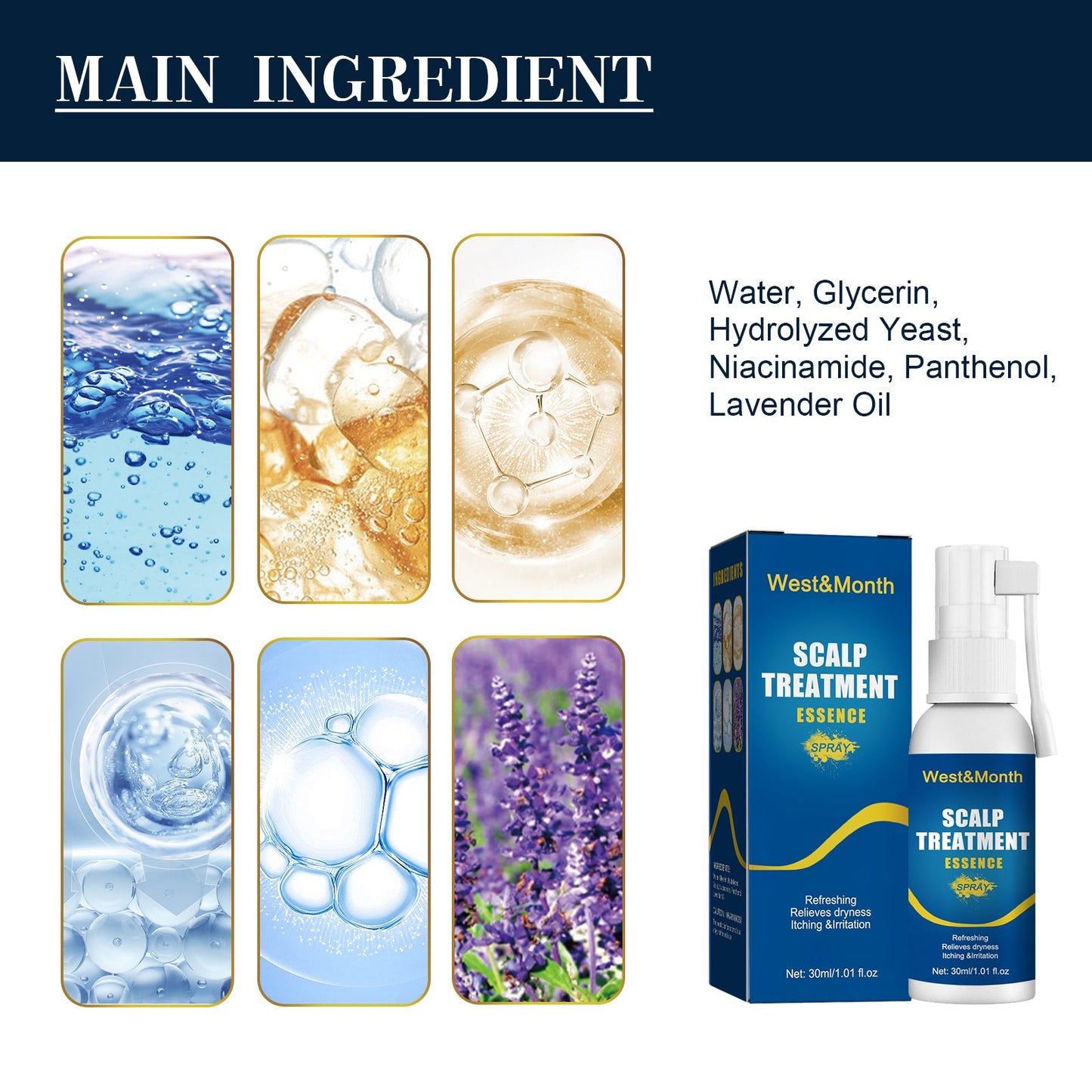 Scalp Treatment Essence Spray, Hair Care And Repair Damaged Hair Follicle Hair Root Treatment Spray - Korvel