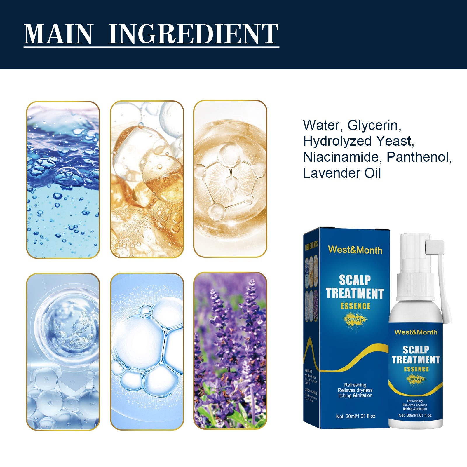 Scalp Treatment Essence Spray, Hair Care And Repair Damaged Hair Follicle Hair Root Treatment Spray - Korvel