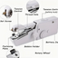 1pc Portable Handheld Sewing Machine - Quick Stitching Tool For Cloth, Clothing And Kids Clothes - 2 Coils Included (Battery Not - Korvel