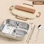 Microwave-heatable 304 stainless steel compartment sealed insulation lunch box lunch box - Korvel