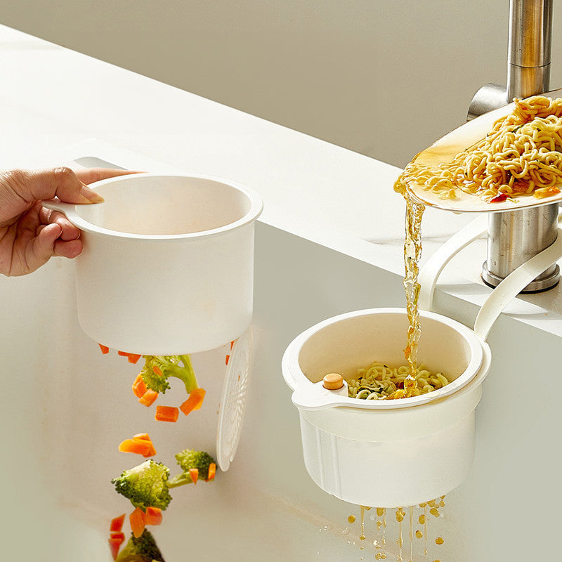 Adjustable Hanging Sink Drain Basket for Kitchen Sink, Food Waste Separator, Filter Basket & Fruit Washing Strainer - Korvel