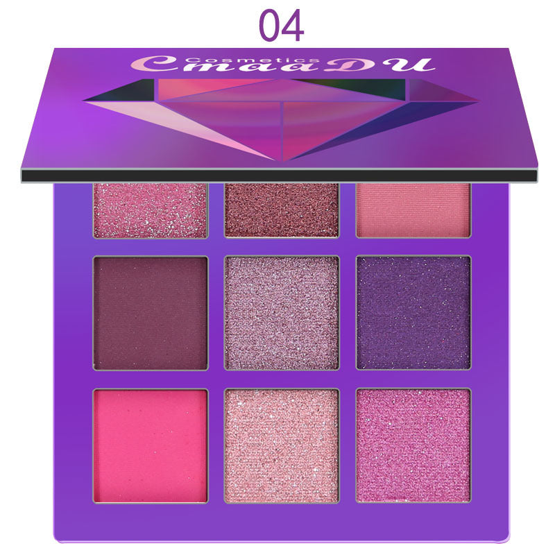 Palette d'ombres à paupières CmaaDu 9 couleurs Diamond Shine