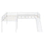 Lit mezzanine en forme de L pour enfant avec échelle et toboggan - Blanc