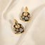 Geometric glazed enamel leopard print earrings fashionable and elegant accessories - Korvel