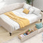 Full Size Upholstered Tufted Daybed with Two Drawers, Beige - Korvel