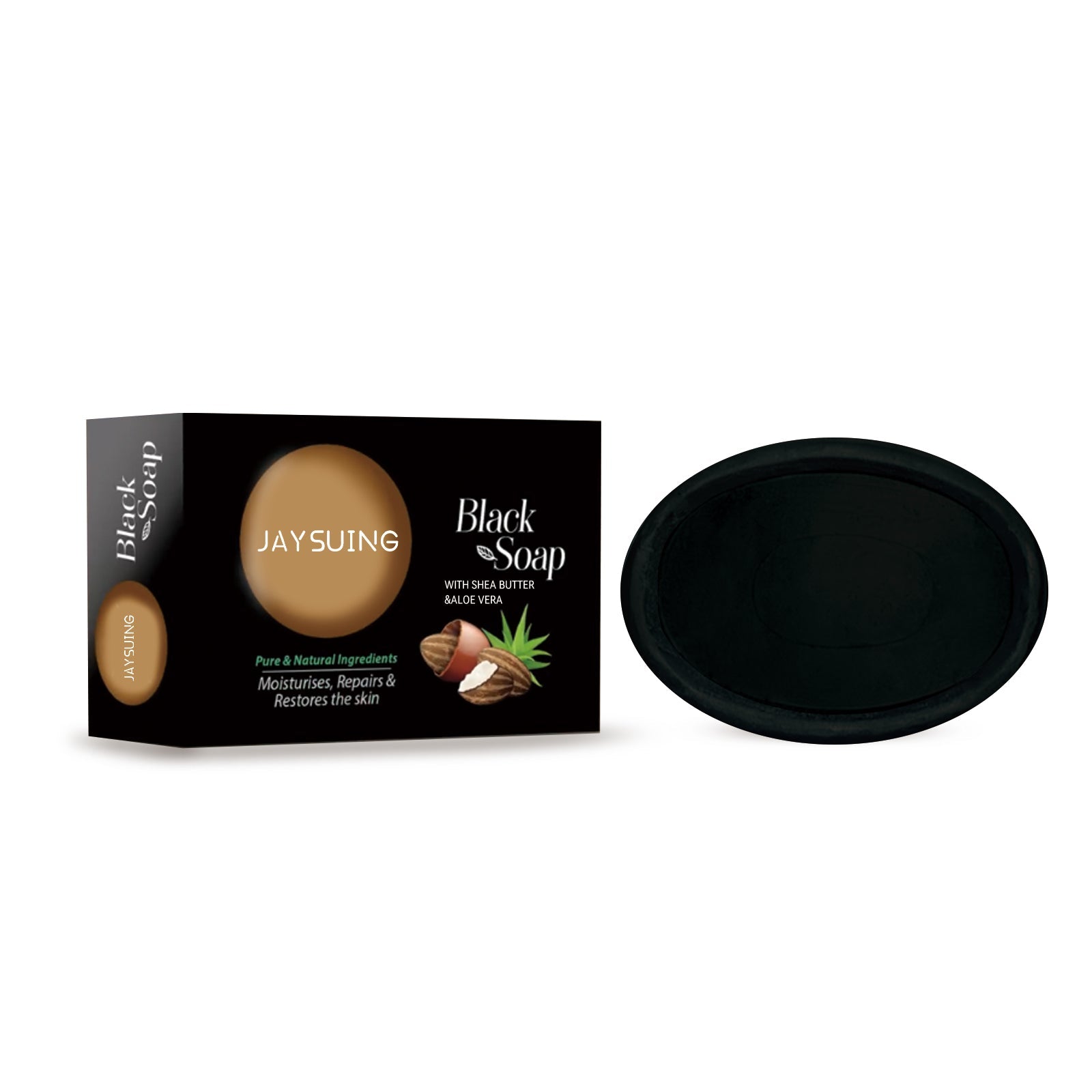 Shea Butter Black Soap, Repair Acne Pimple Acne Clear Pores Moisturize Smooth Skin Soap - Korvel