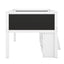 Twin Size Low Loft Bed with Two Movable Shelves and Ladder,with Decorative Guardrail Chalkboard,White - Korvel