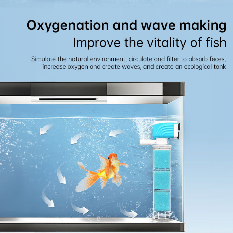 Multifunctional Aquarium Sponge Filter: Water Purifier, Pump, Wave Maker, with Suction Cup & Air Pump - Korvel