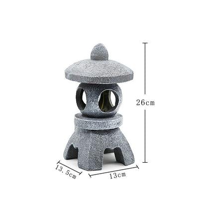 Solar-Powered Zen Garden Decor: Pagoda Lanterns & Statues - Korvel