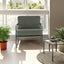 Soft padded reading armchair Chenille fabric modern armchair with metal frame, living room decorative chair, green - Korvel
