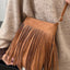 Suede Fringe Shoulder Bag - Stylish & Versatile