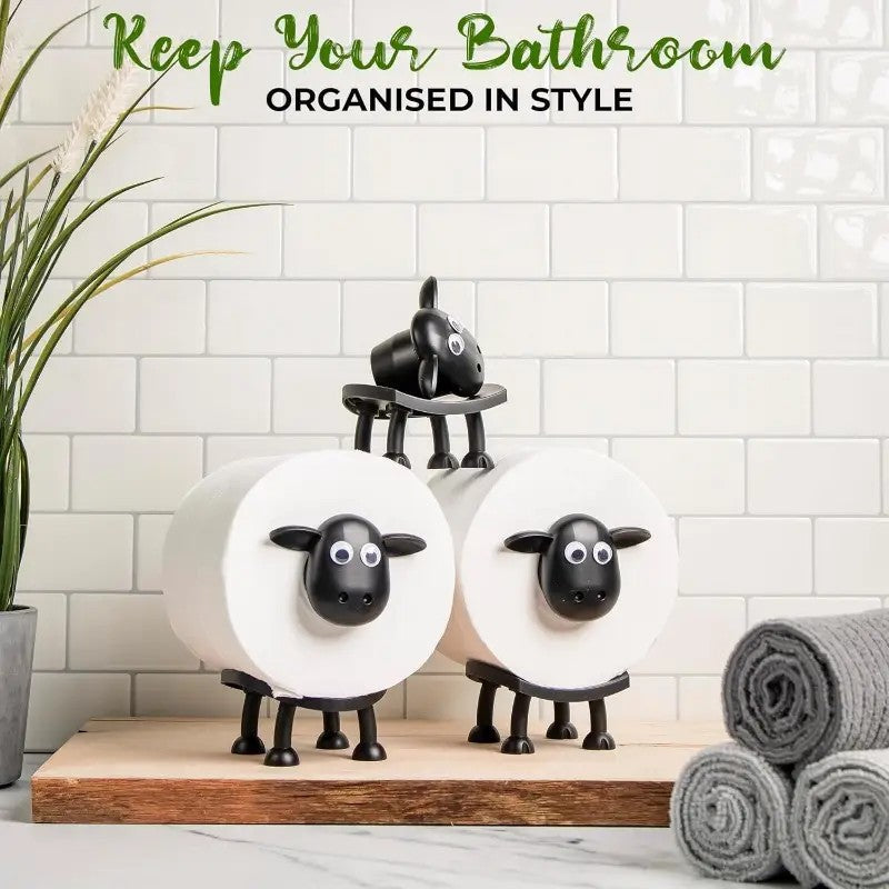 Cute sheep shaped toilet paper holder suitable for fashionable home decoration tissue box storage bathroom accessories decoration rack - Korvel