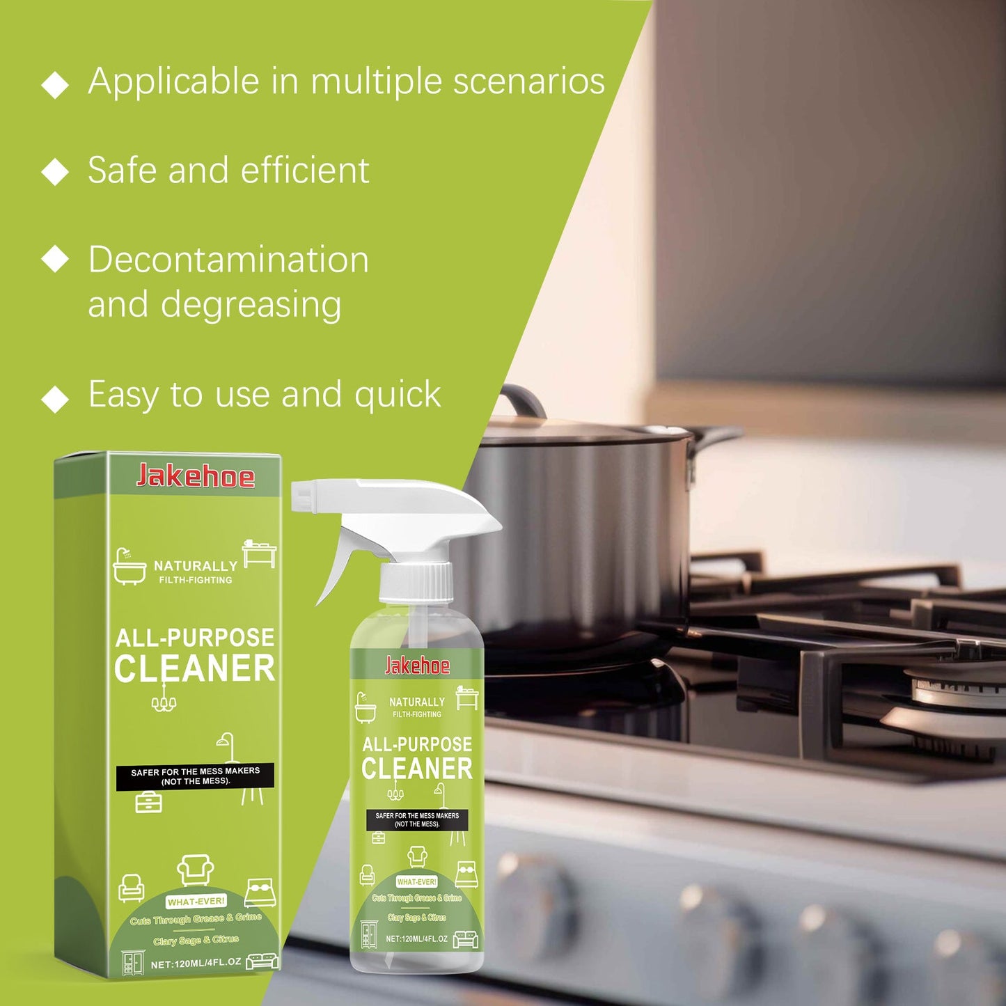 Multi-Purpose Cleaner Household Tile Countertop Stain Cleaner Kitchen Grease Cleaner Spray - Korvel