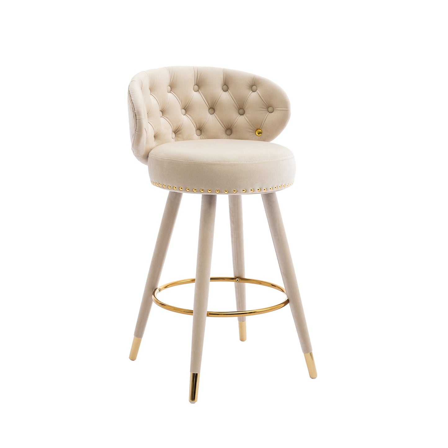 Conjunto de 2 taburetes de bar a altura de mostrador COOLMORE - Beige