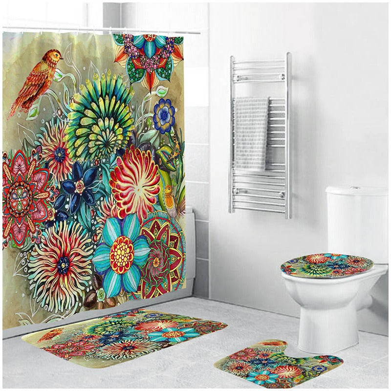 Bohemian Style 3D Digital Printing Polyester Waterproof and Mold Proof Shower Curtain Bathroom Shower Curtain - Korvel