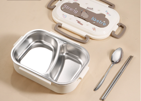 Food grade 304 stainless steel insulation compartment lunch box lunch box - Korvel