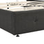 Lit plateforme queen rembourré avec rangement - Gris