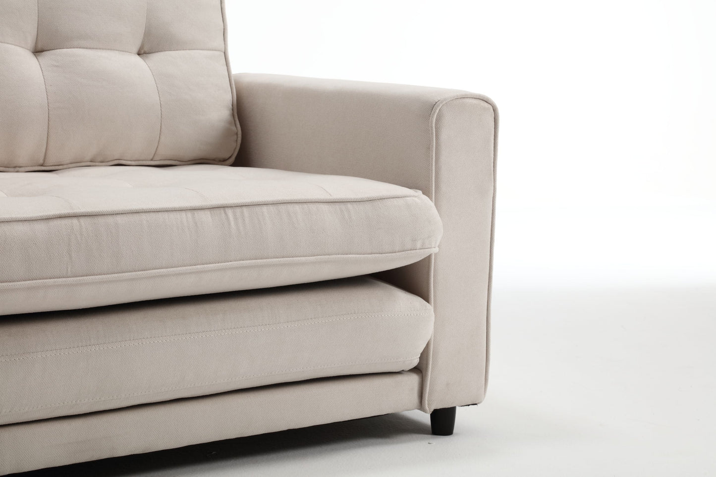 Canapé-lit futon convertible 3 plis - Gris foncé, Gris clair et Beige