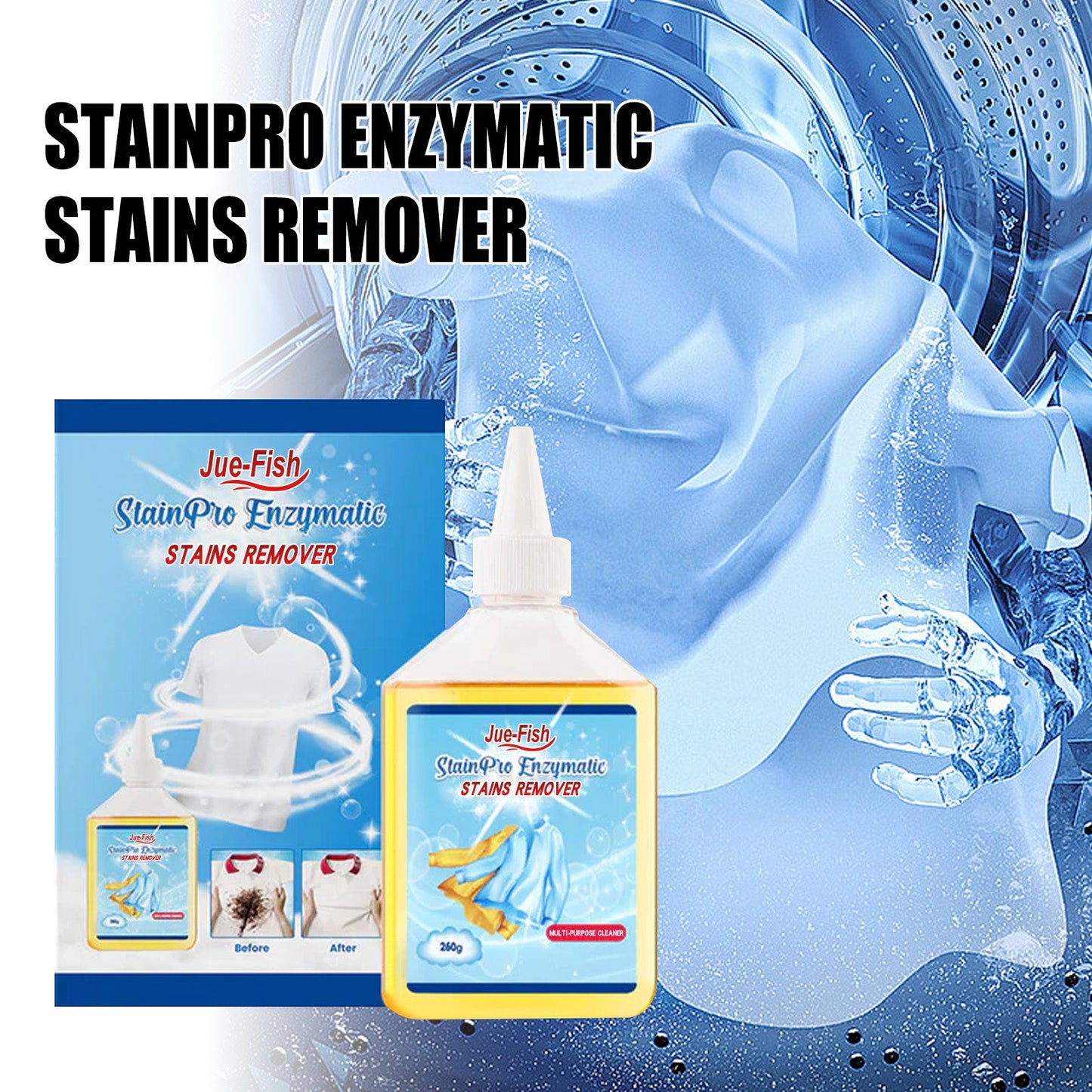 Biological Enzyme Cleaner, Removes Yellow Stains, Stains Stubborn Greasy Clothes Cleaner - Korvel