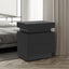 Modern Black LED Nightstand with Led Lights Bedside table with 2 High Gloss Drawers for Bedroom - Korvel