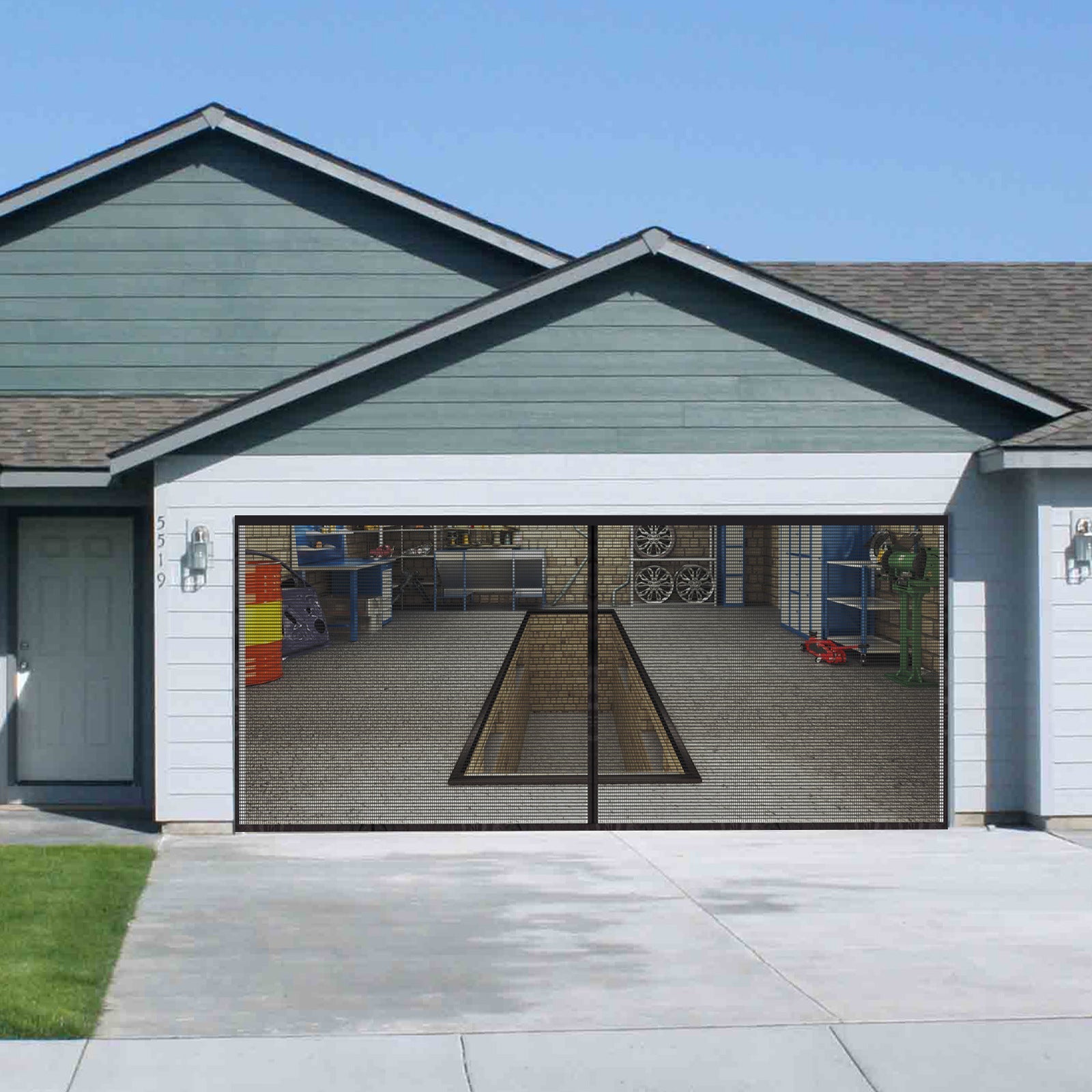 YEGBONG Garage Insect Net Velcro Seamless Retractable Portable Mosquito Net Garage Door Screen Easy Installation - Korvel
