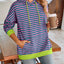 Sudadera con capucha a rayas suelta y casual