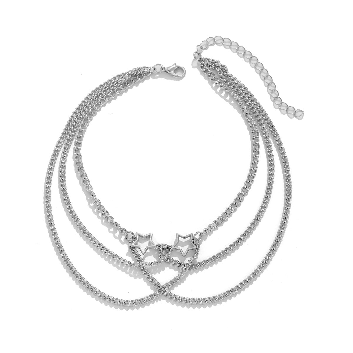 Ethnic style punk adjustable alloy pentagram cross Leg Chain - Korvel