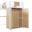 Lit mezzanine taille twin avec bureau en L et armoire - Blanc