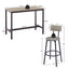 Bar Table Set with 4 Bar stools PU Soft seat with backrest Grey 47.24'' L x 23.62'' W x 35.43'' H - Korvel
