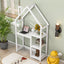 House-shaped Wooden writing Desk,Kids study Table,Bookshelf & Toy Storage,White - Korvel