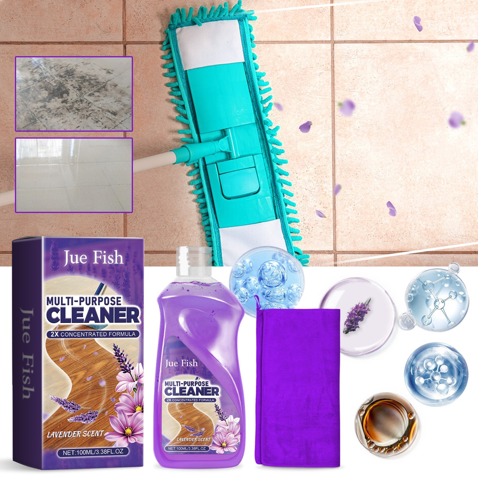 Multi-Purpose Floor Cleaner Household Kitchen Bathroom Floor Soot And Scale Multi-Functional Cleaning - Korvel