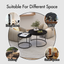 A set of nested coffee tables, 27.6-inch round coffee table, wooden marble patterned tabletop, sturdy metal frame (black) - Korvel