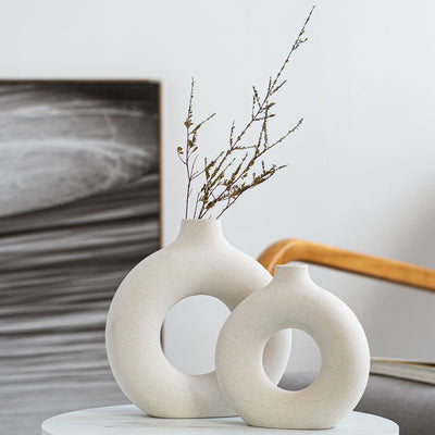 Unglazed Spotted Ceramic Vase - Modern Decorative Accent