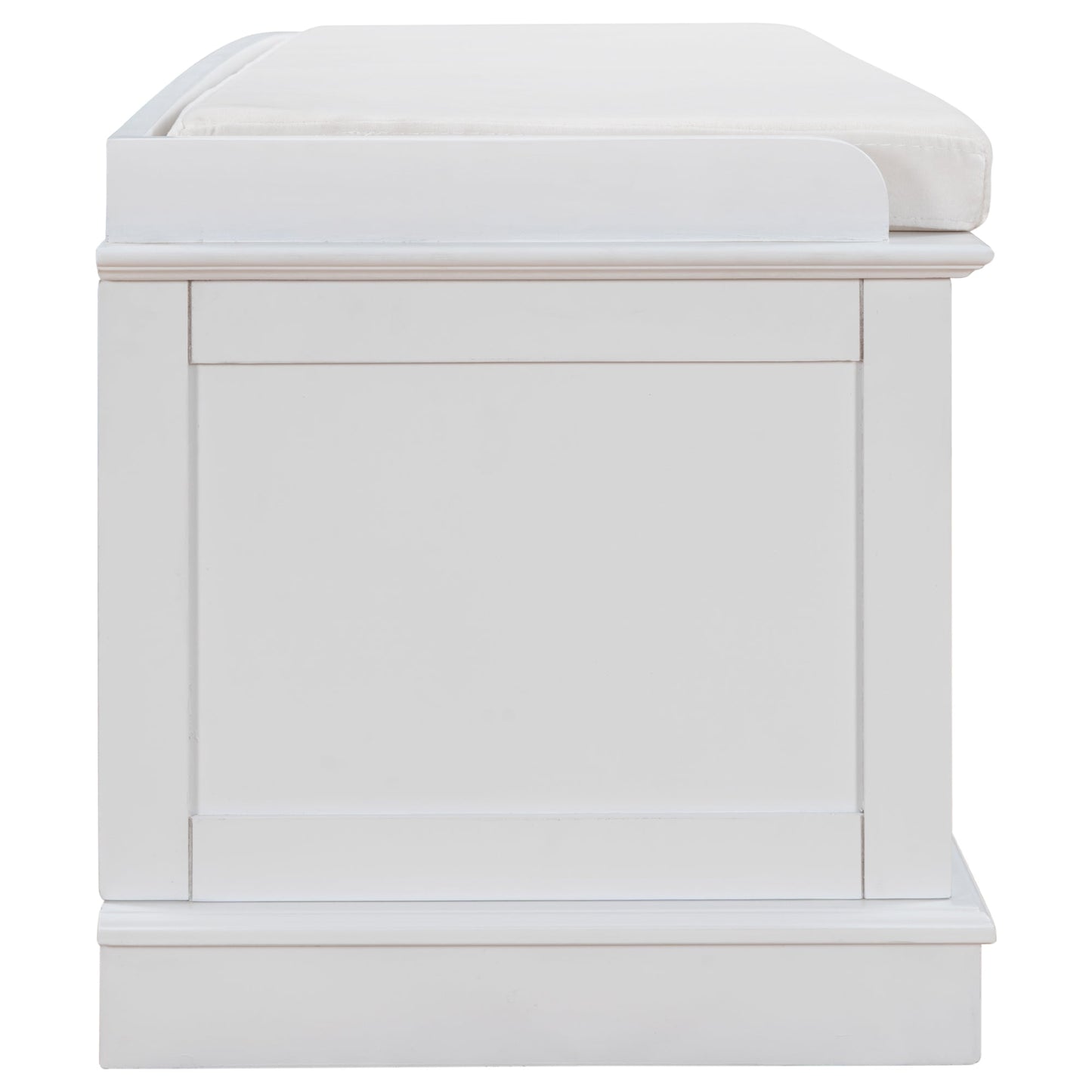 TREXM Storage Bench with Adjustable Doors and Padded Shoe Stand
