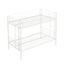 Twin metal bunk beds, metal structure bed frame with safety guardrails and 2 ladders, convertible bunk beds, white - Korvel