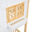 Twin over Twin House Bunk Bed with Roof , Window, Window Box, Door , with Safety Guardrails and Ladder, Natural/White - Korvel