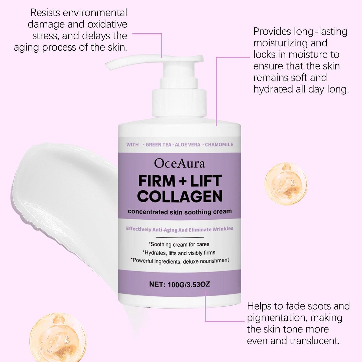 Face Firming Cream Hydrating Moisturizing Gentle Nourishing Elastic Moisturizing Face Skin Brightening Cream - Korvel