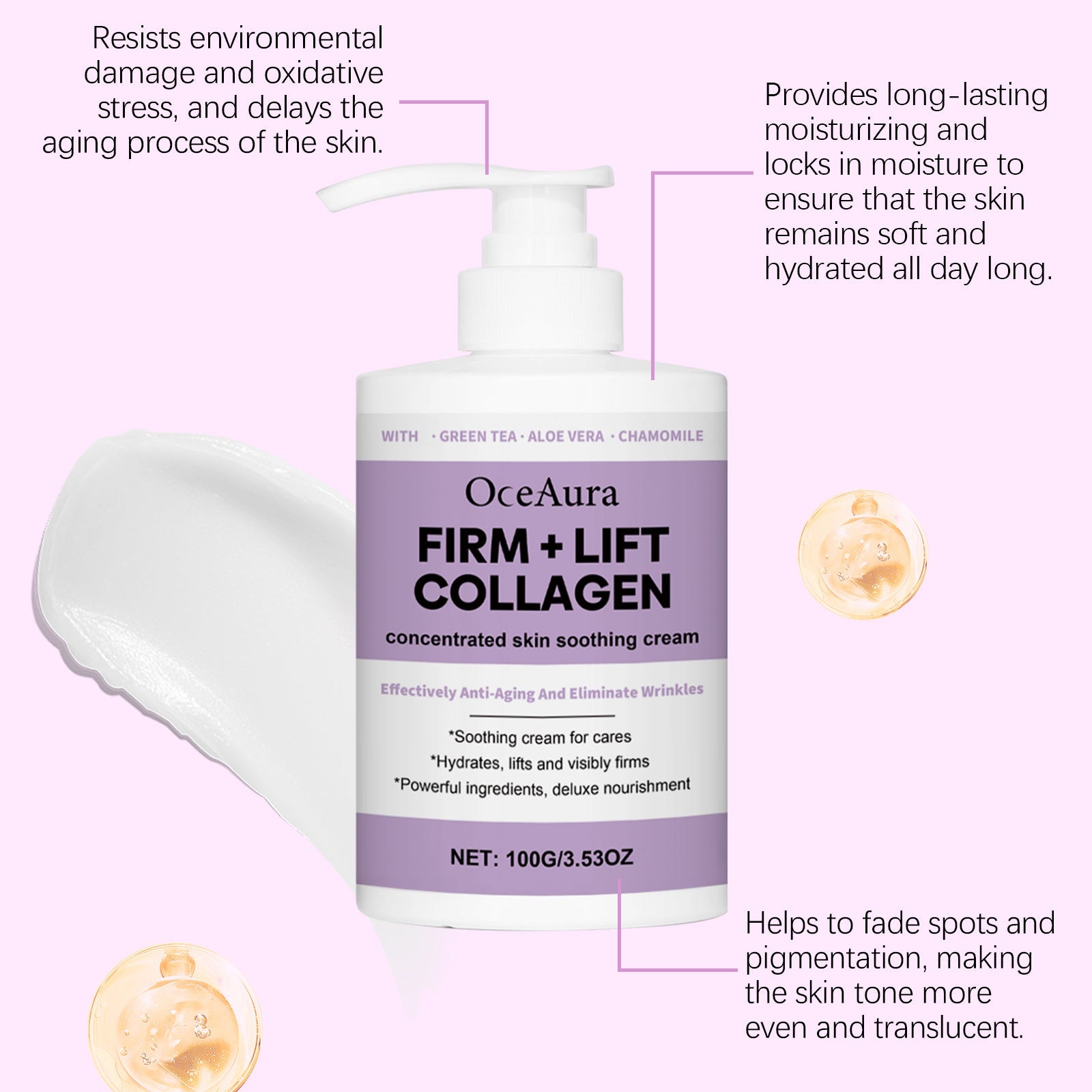 Face Firming Cream Hydrating Moisturizing Gentle Nourishing Elastic Moisturizing Face Skin Brightening Cream - Korvel