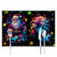 Christmas table mat with white linen starry sky and Santa Claus print - Korvel