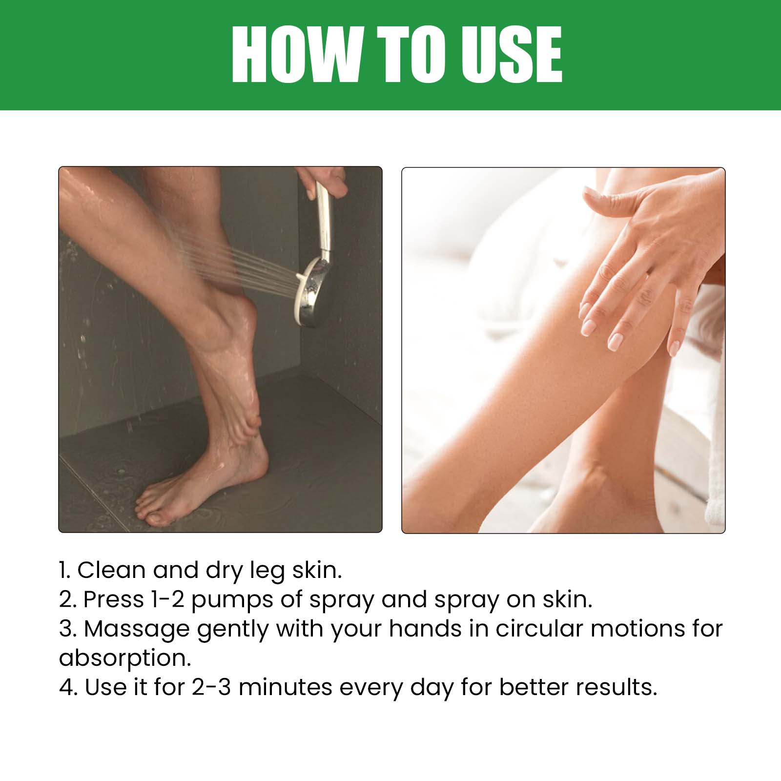 Purslane Extract Conditioning Spray, Repair Earthworm Leg Relieve Leg Soreness Vein Massage Care Spray - Korvel