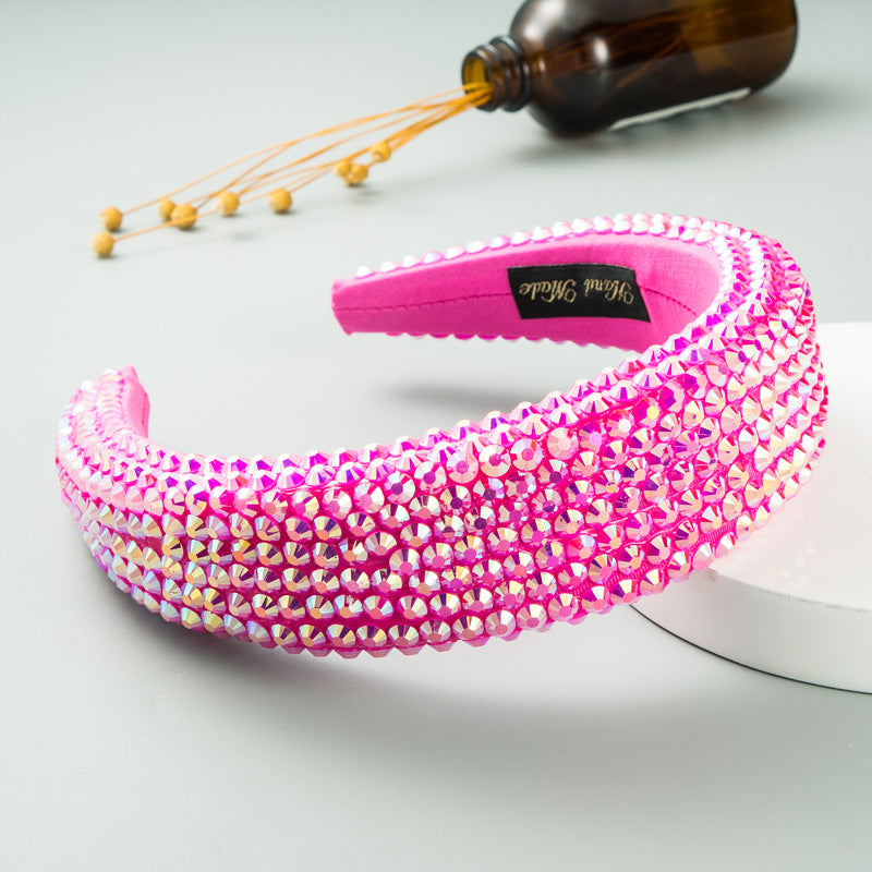 Premium Wide Brimmed Headdress with Rhinestones