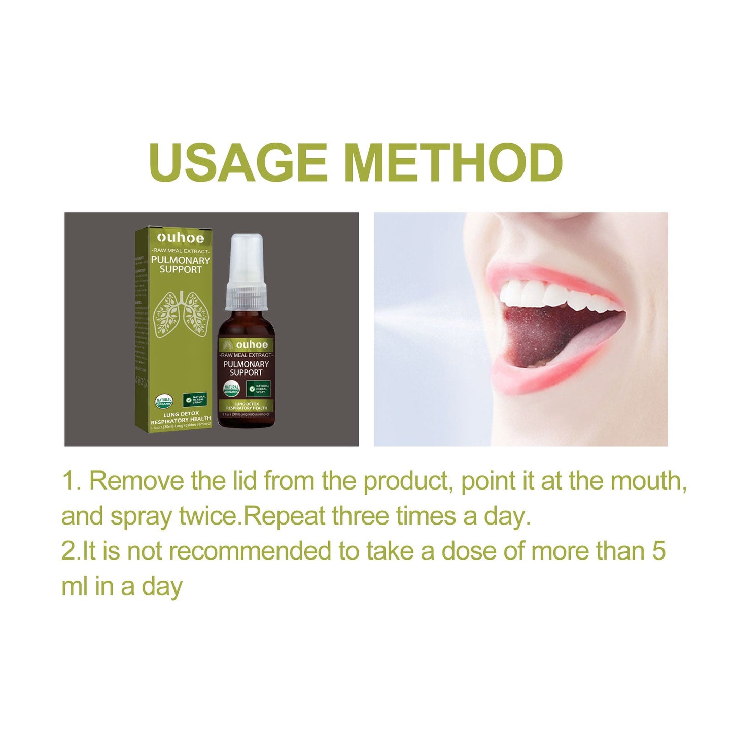 Spray buccal rafraîchissant aux herbes pour le confort de la gorge