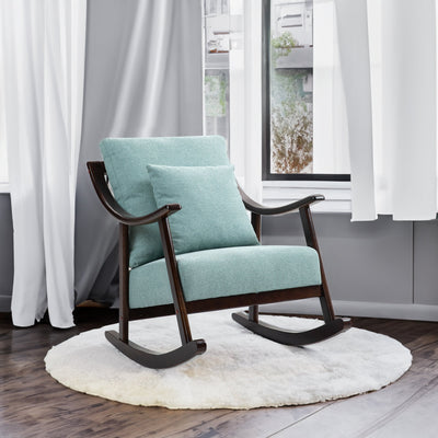 Mid Century Modern Woven Fabric Rocking Chair
