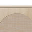 Elegant Freestanding Corner Cabinet with Rattan Doors