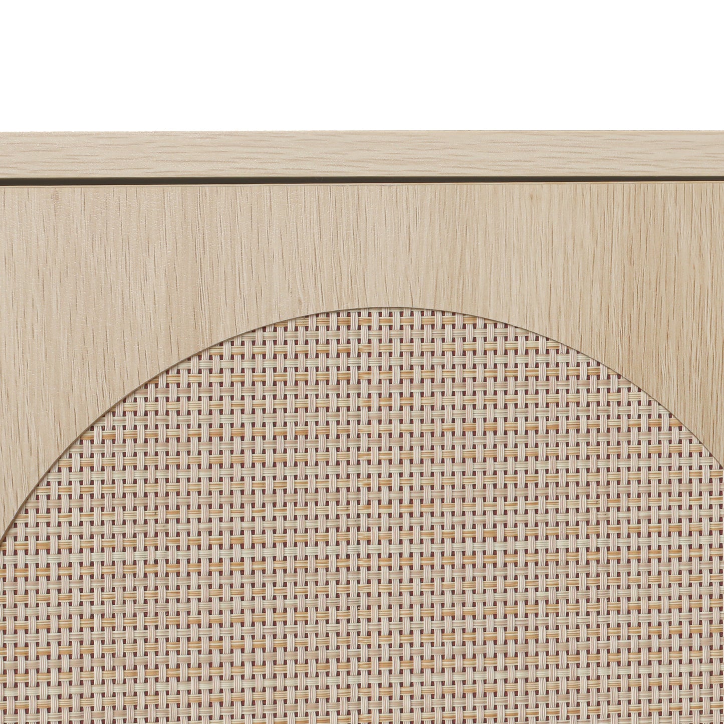 Elegant Freestanding Corner Cabinet with Rattan Doors