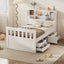 Cama plataforma tamaño twin Captain con almacenamiento en blanco
