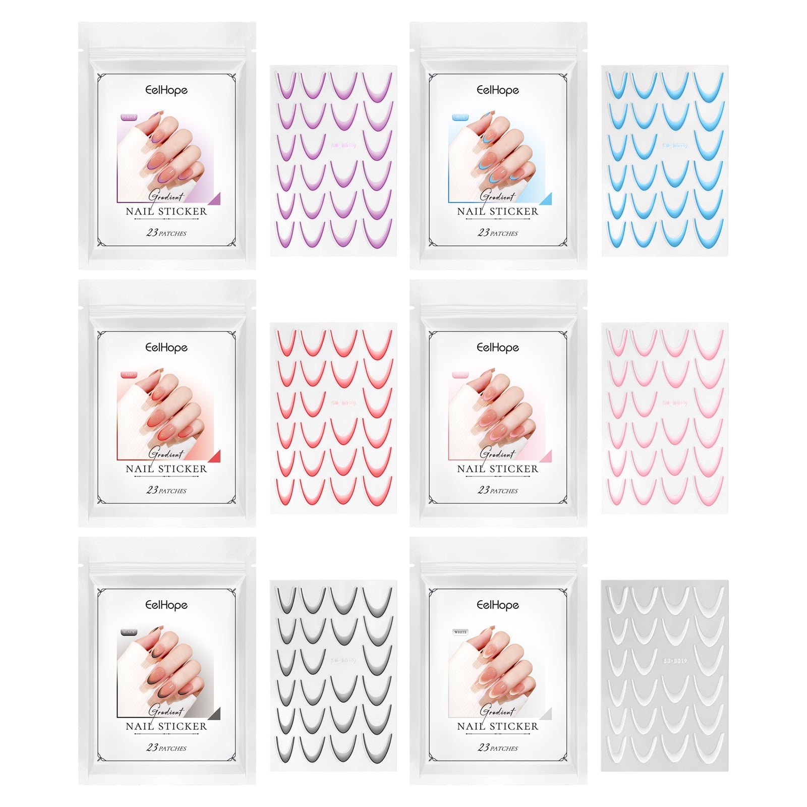 French Gradient Nail Sticker Gradient Nail Sticker Easy Nail Decor Personalized Nail Sticker - Korvel
