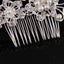 Hair comb, bridal rhinestone and pearl headdress, wedding dress accessories - Korvel