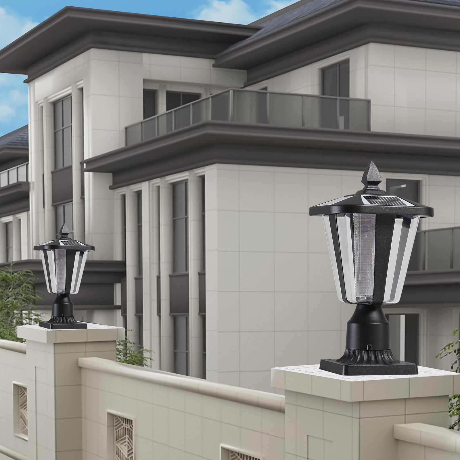 Solar Column Headlights With Dimmable LED - Korvel